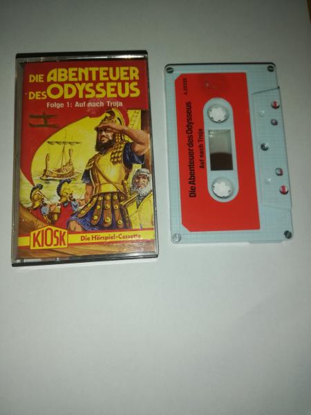 Die Abenteuer des Odysseus Folge 1 Auf nach Troja 5-fach Silber geschraubt Grau mit Roten Aufkleber 4.25335 CD Kiosk Teldec(Frontcover und MC beschrieben)