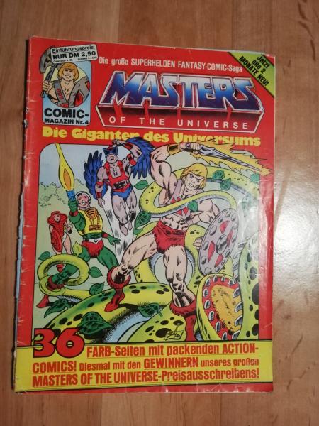 Masters of the Universe Comic Mazazin Nr.4 Mattel aus dem Jahre 1985 im gebrauchten Zustand(Einriss auf dem Front und Rückencover)