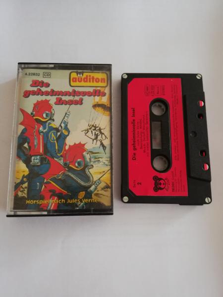 Die geheimnisvolle Insel 4-fach Silber geschraubt Schwarz mit Roten Aufkleber 4.22832 CD Auditon(Innen-Cover minmal bemalt)