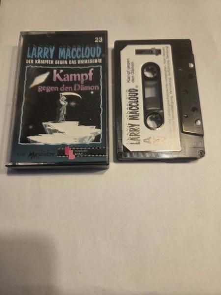 Larry Maccloud Folge 23 Kampf gegen den Dämon 5-fach Schwarz geschraubt Schwarz mit Weißen Aufkleber Tonstudio Braun