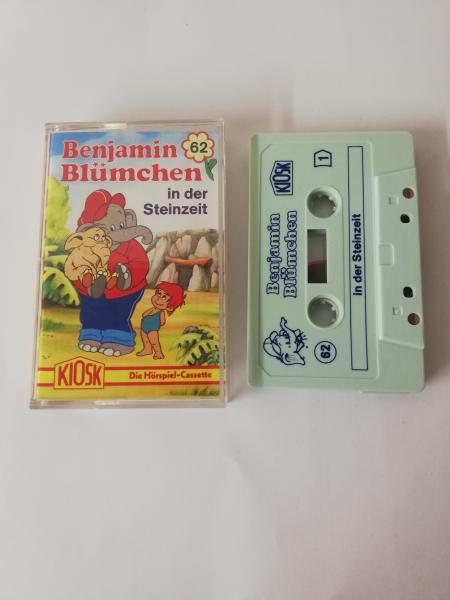Benjamin Blümchen Folge 62 in der Steinzeit Weiß mit Blauen Druck Kiosk( Der Grüne Punkt)