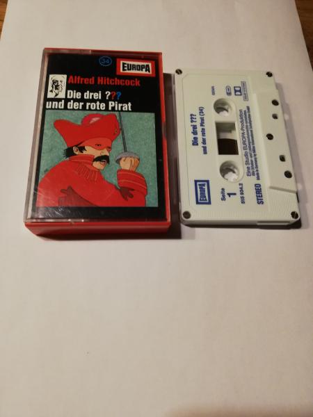 Die Drei Fragezeichen Folge 34 und der rote Pirat 5-fach geschraubt Weiß mit Blauen Druck 515934.2