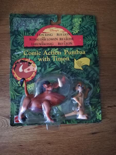 König der Löwen Figuren Pumbaa mit Timon Mattel von 1993 Art.Nr 66391 Originalverpackt