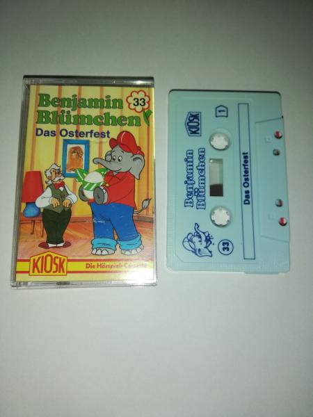 Benjamin Blümchen Folge 33 Das Osterfest Weiß mit Blauen Druck Kiosk(Der Grüne Punkt Rot Gelbes Kioskcover)