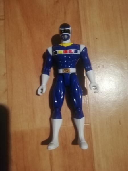 Power-Rangers Blau ohne Waffen 14cm 1997 Bandai