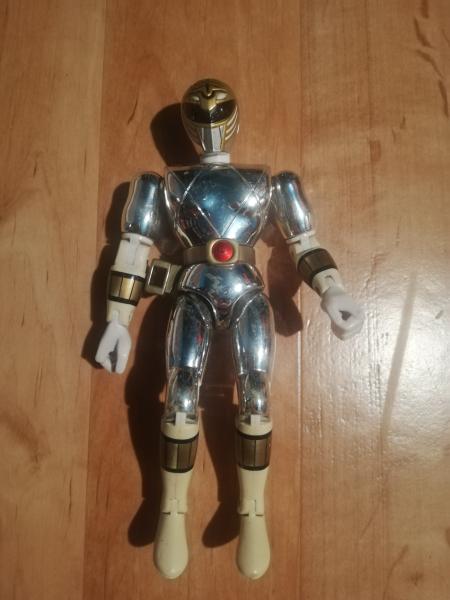 Power Rangers Silver mighty Morphin Metallic 21 CM ohne Waffen 1995 Bandai