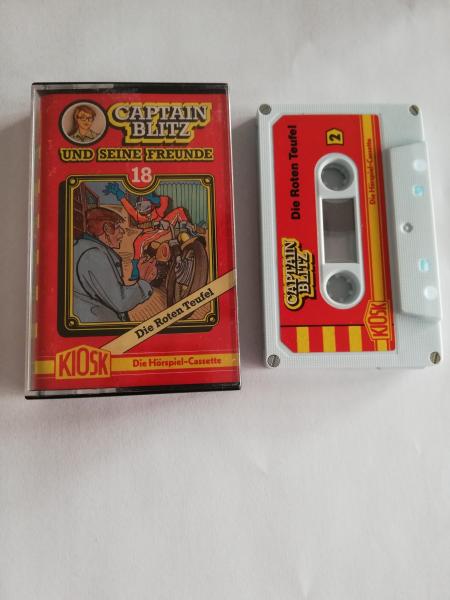 Captain Blitz Folge 18 Die Roten Teufel 4-fach Silber geschraubt Weiß mit Roten Aufkleber 4.27818 CD Kiosk
