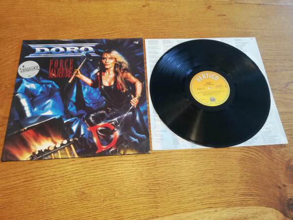 Doro+Warlock-Force Majeure 1989 Vertigo 838016-1 Deutsche Pressung NM/VG+